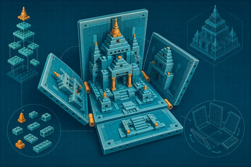 El templo de LEGO que se pliega como un libro